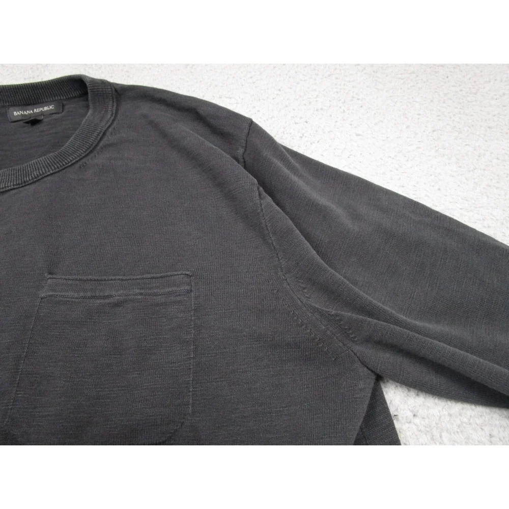 Banana Republic Sweater Mens XL Black‎ Pullover Preppy Casual Crew Neck